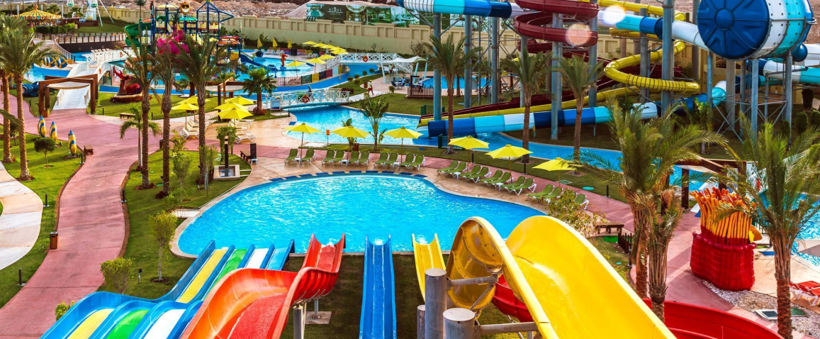 Zjeżdżalnie wodne w hotelu Rixos Premium Seagate w Sharm El Sheikh.